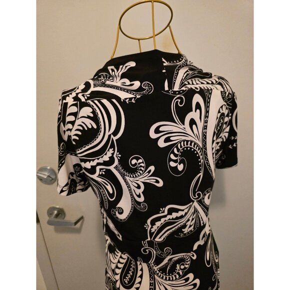 Spense Black White Women's Dress Size 6 Polyester Spandex - Picture 12 of 16